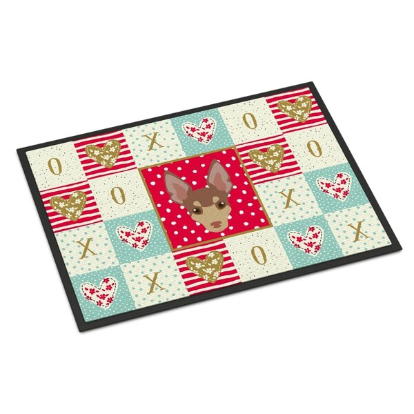 Carolines Treasures 24 x 36 in. Miniature Fox Terrier Love Indoor or Outdoor Mat CK5220JMAT - main